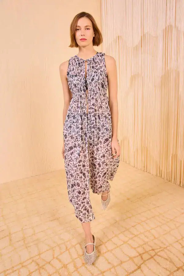 Marlen Sleeveless Dress Coverup in White Gardenia