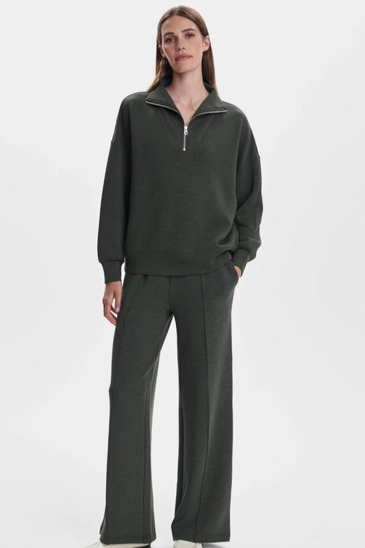 Hawley Half Zip Sweatshirt in Olive Marl