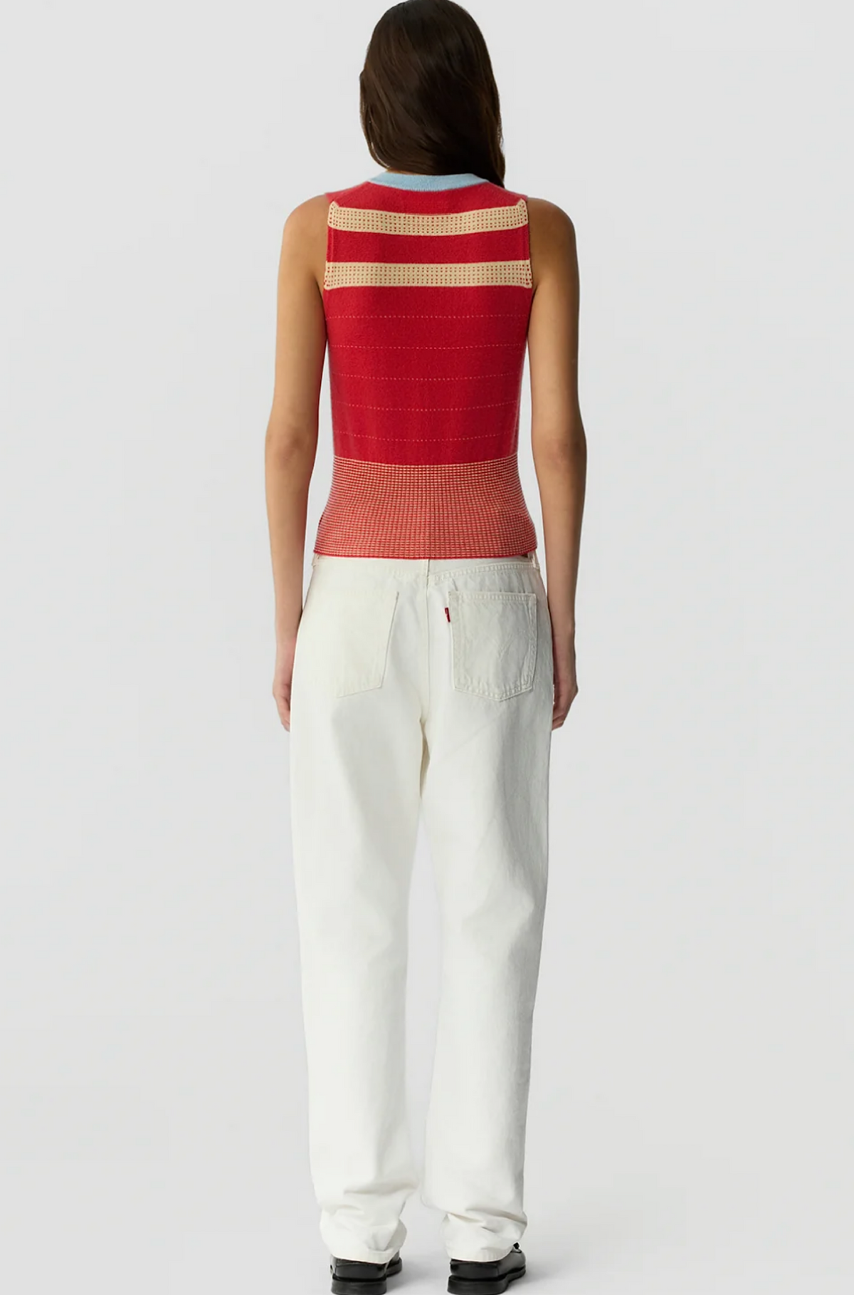 Collegiate Stripe Vest Scarlet Combo