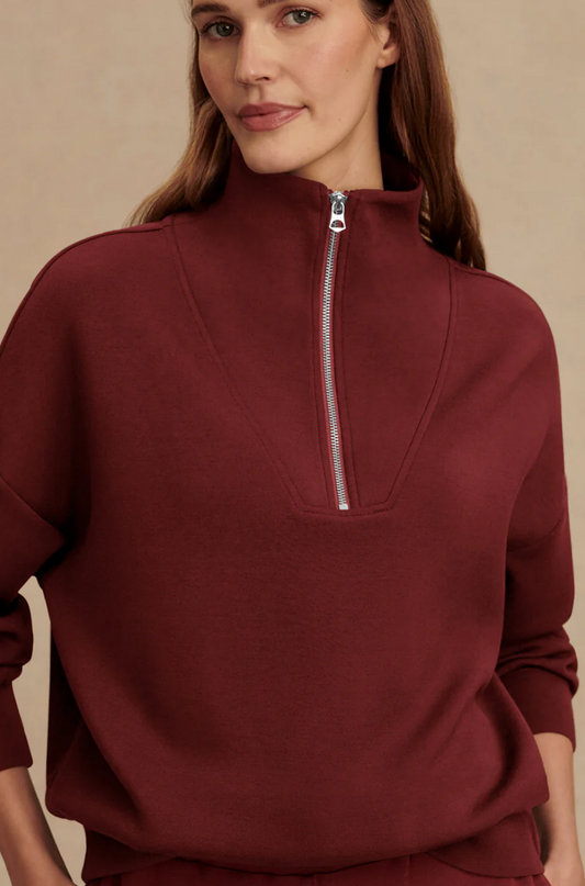 Hawley Half Zip in Maroon