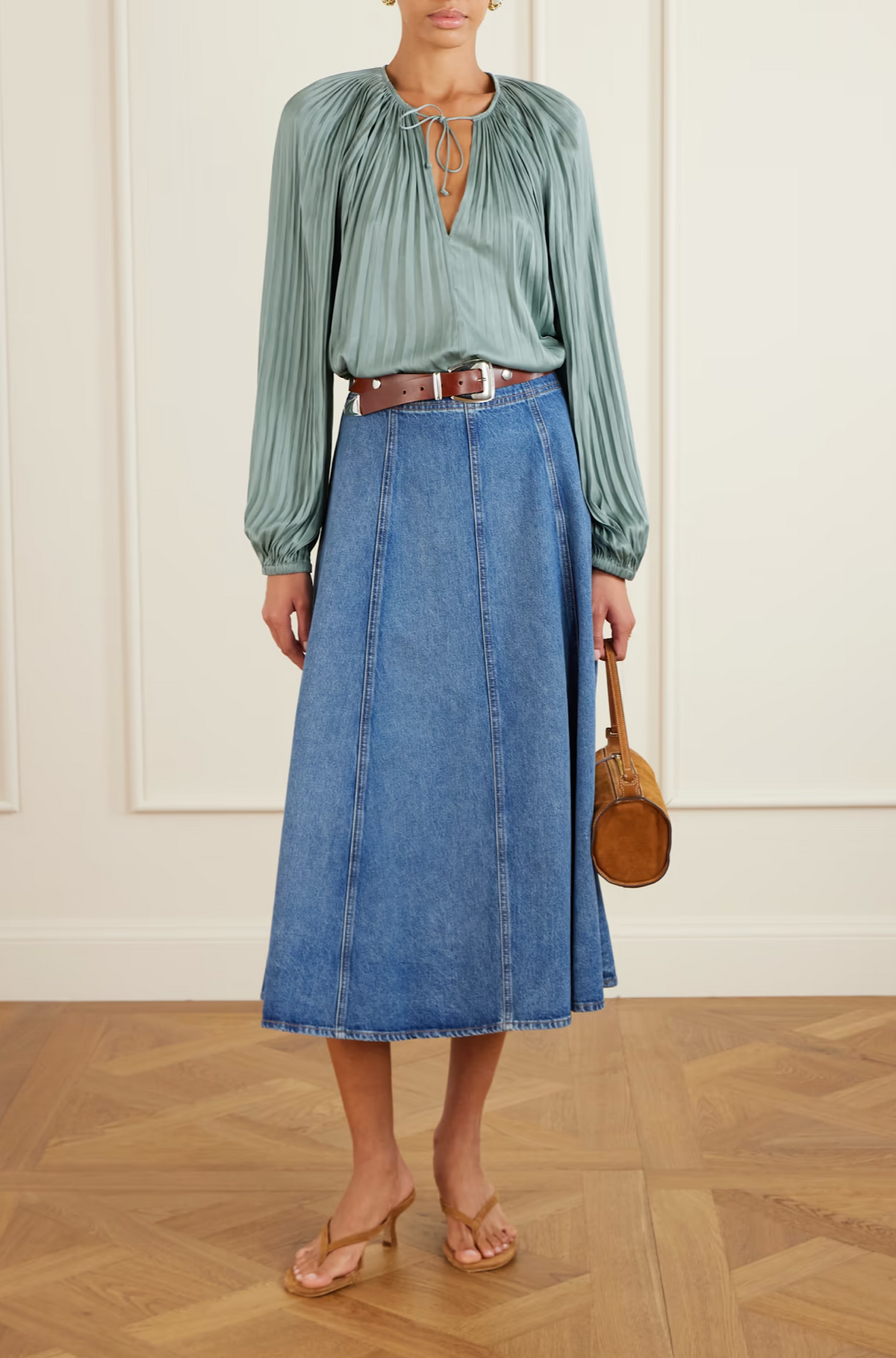 Electra Long Sleeve Blouse in Seaglass