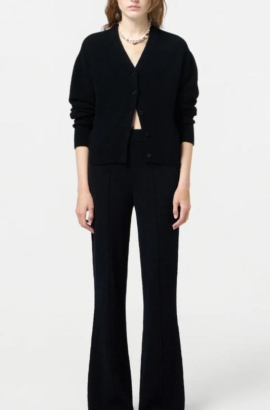 Boucle Collegiate Cardigan in Black