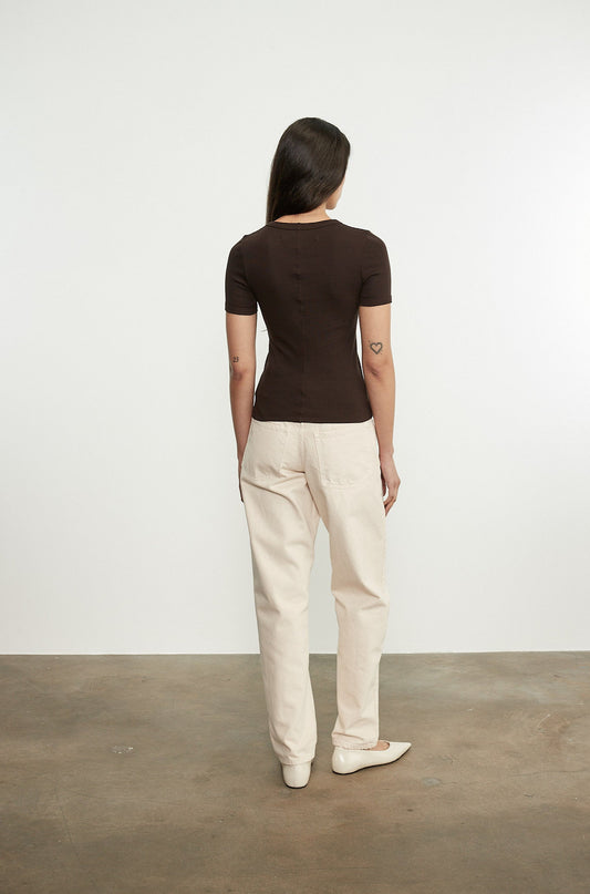 Supima Cotton New Classic Short Sleeve Tee in Coffee Bean