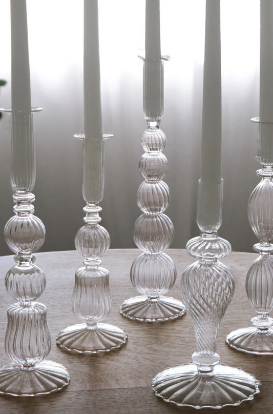 GLASS Cambridge Olivia 12" Candleholder S2 (Clear)