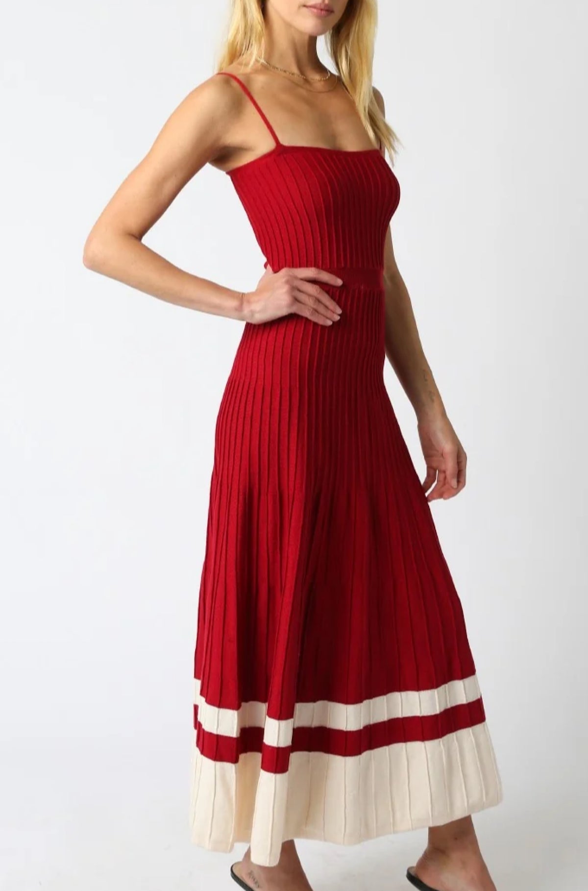 Kenzie Dress in Scarlet Ecru