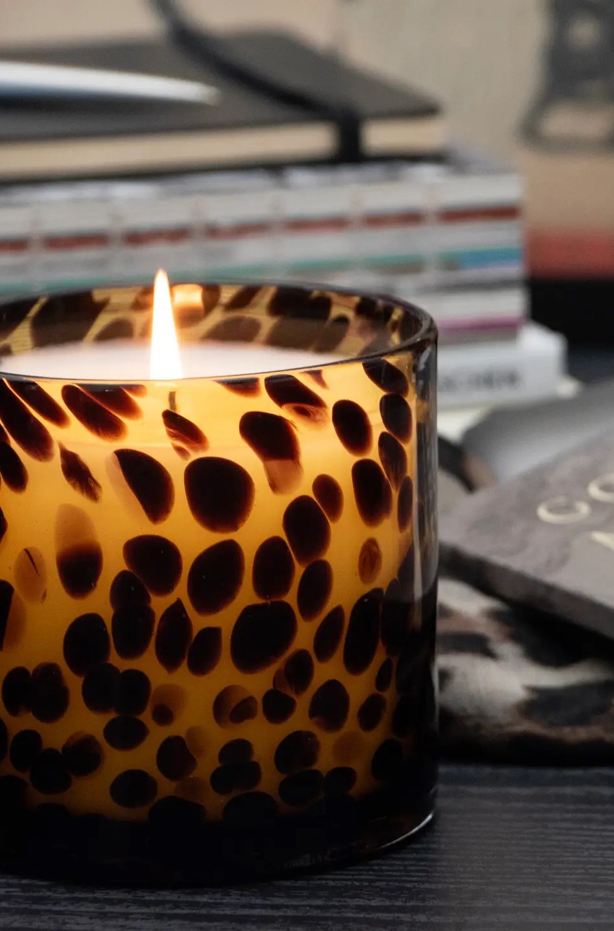 Fig & Aged Oak Amber Tortoise Soy Blend Candle