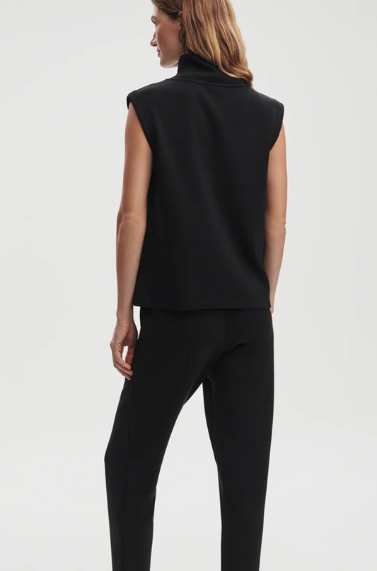 Magnolia Half Zip Tank in Black