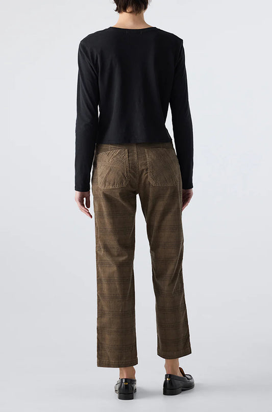 Lillian Printed Trouser in Dark Sand