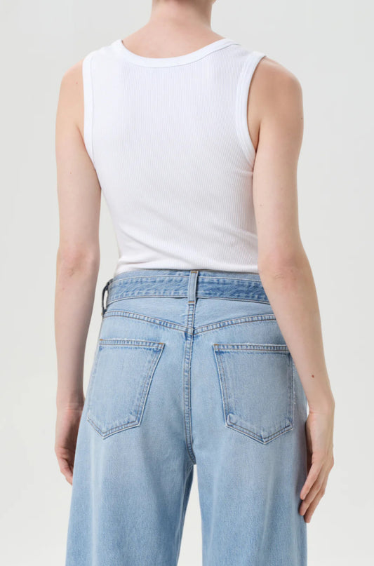 Shrunken Poppy Tank in White