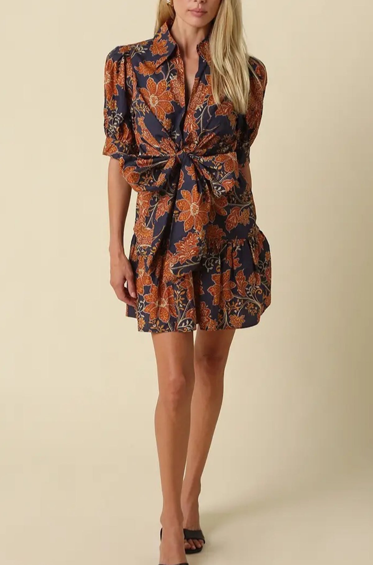 Mabel Tie Floral Mini Dress