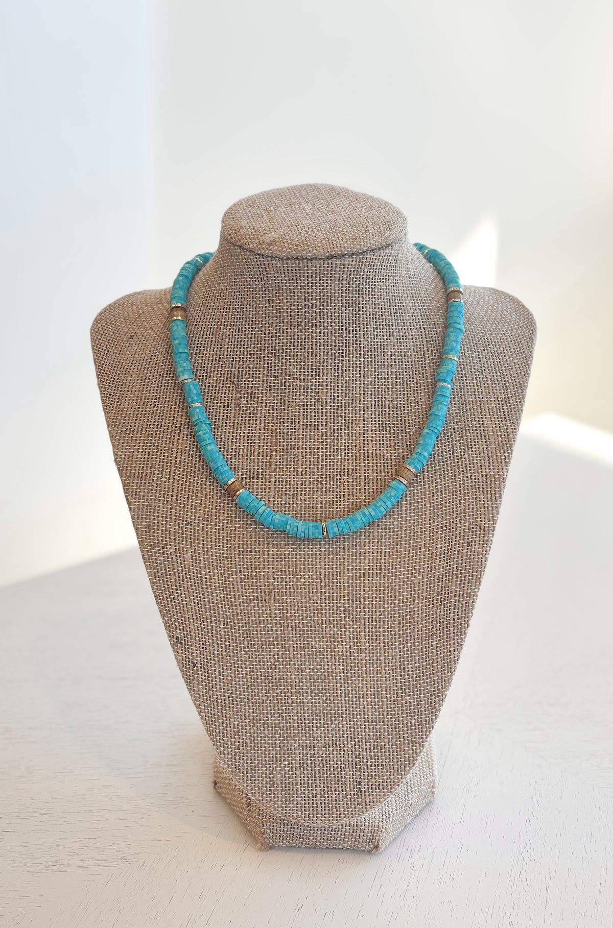 Turquoise Heishi Bead Necklace