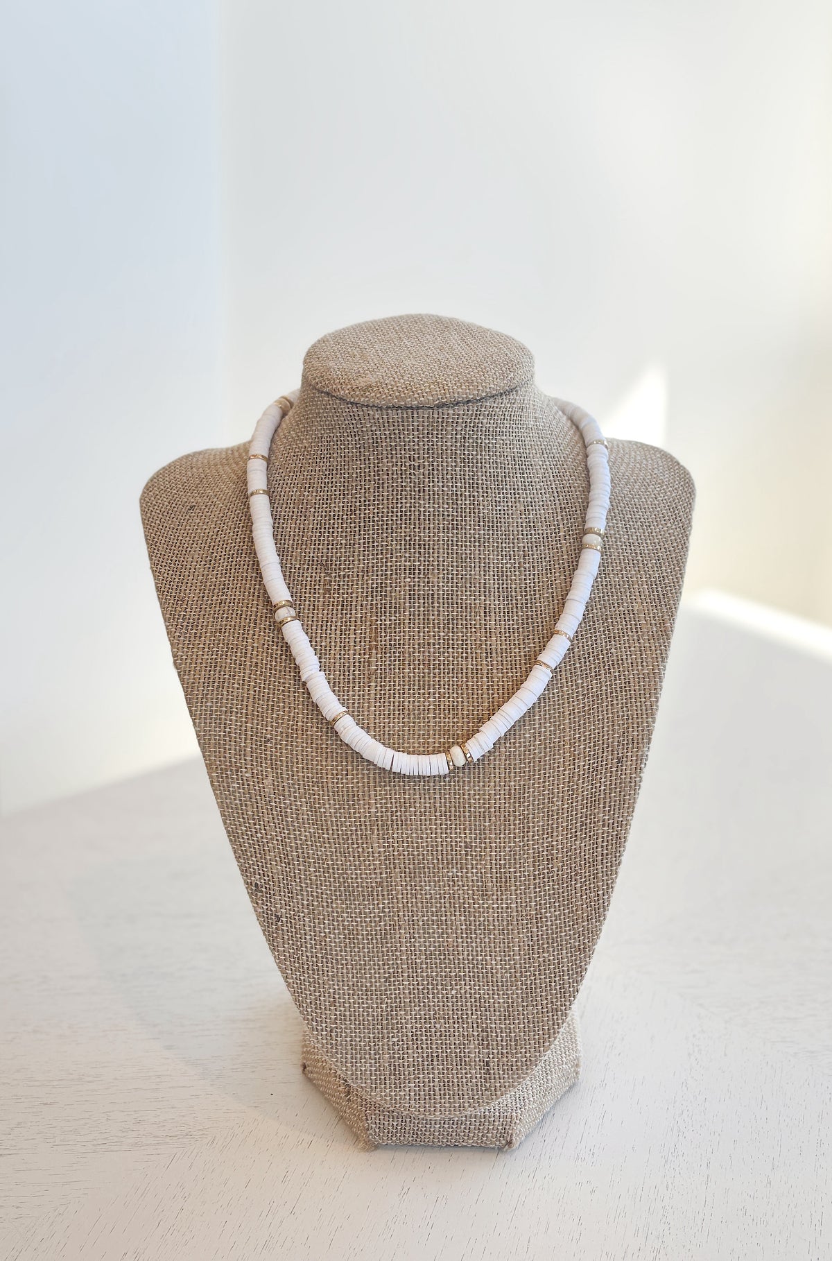White Heishi Bead Necklace