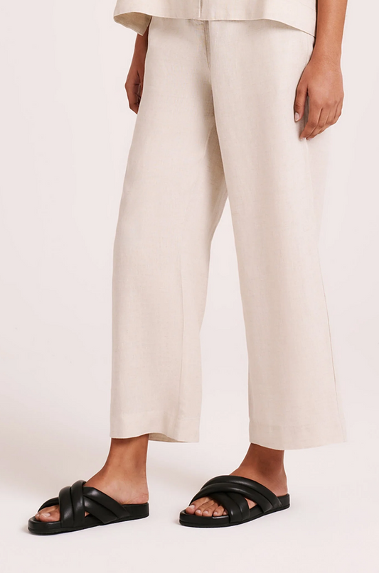 Lounge Linen Crop Pant Natural