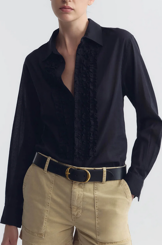 Nathael Ruffle Shirt Midnight
