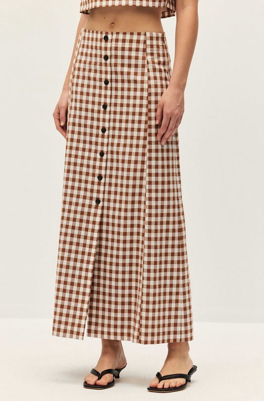 Bianca Skirt in Chestnut Gingham