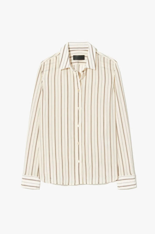 Gaia Slim Shirt Brandy Stripe