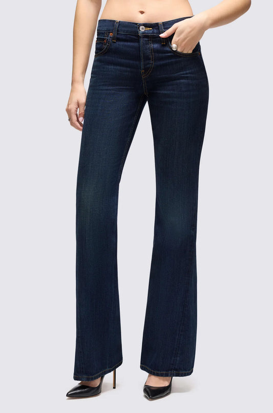 Twisted Mid Rise Bootcut Jeans in Dark Lady Blue