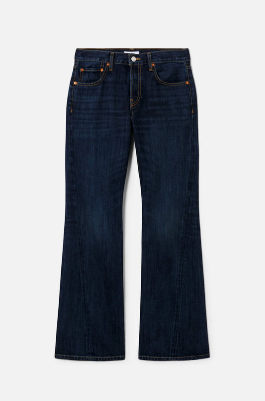 Twisted Mid Rise Bootcut Jeans in Dark Lady Blue