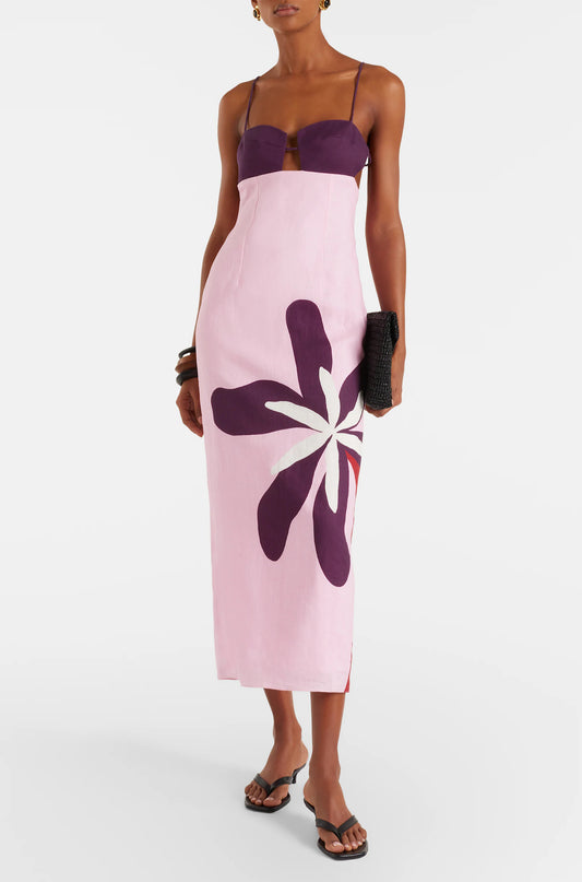 Firenze Floral Linen Midi Dress