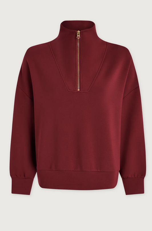 Hawley Half Zip in Maroon