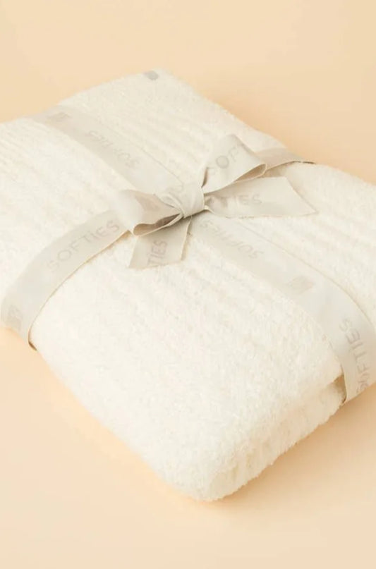 Ribbed Marshmallow Blanket in Almond