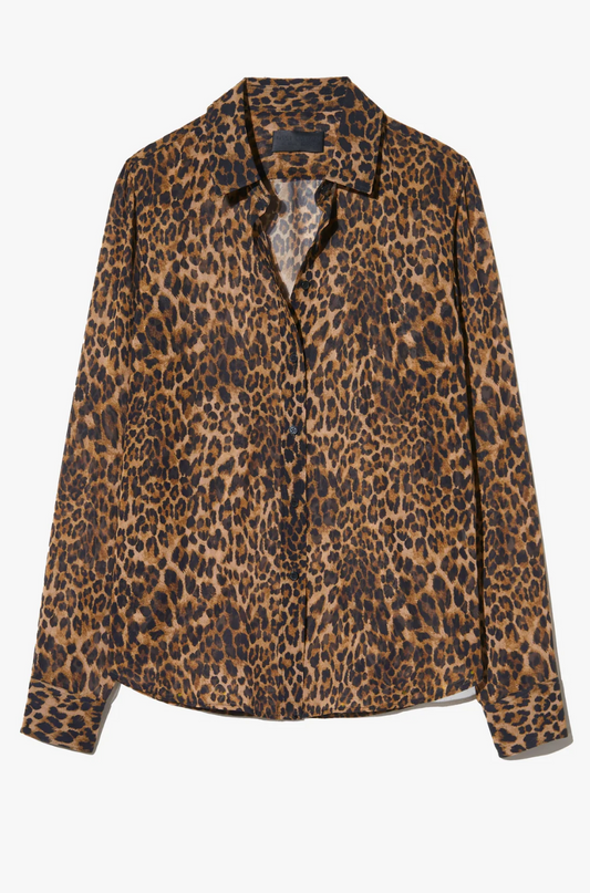 Gaia Slim Shirt in Leopard Print