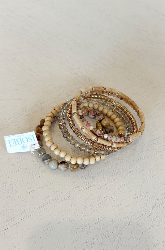 Hem Horn Pink Jasper Wrap Bracelet