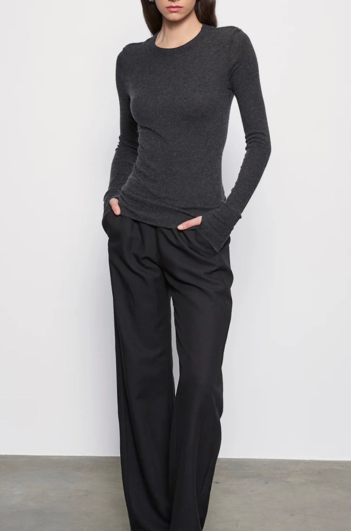 Cashmere Easy Cuffed Crew