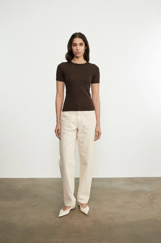 Supima Cotton New Classic Short Sleeve Tee in Coffee Bean
