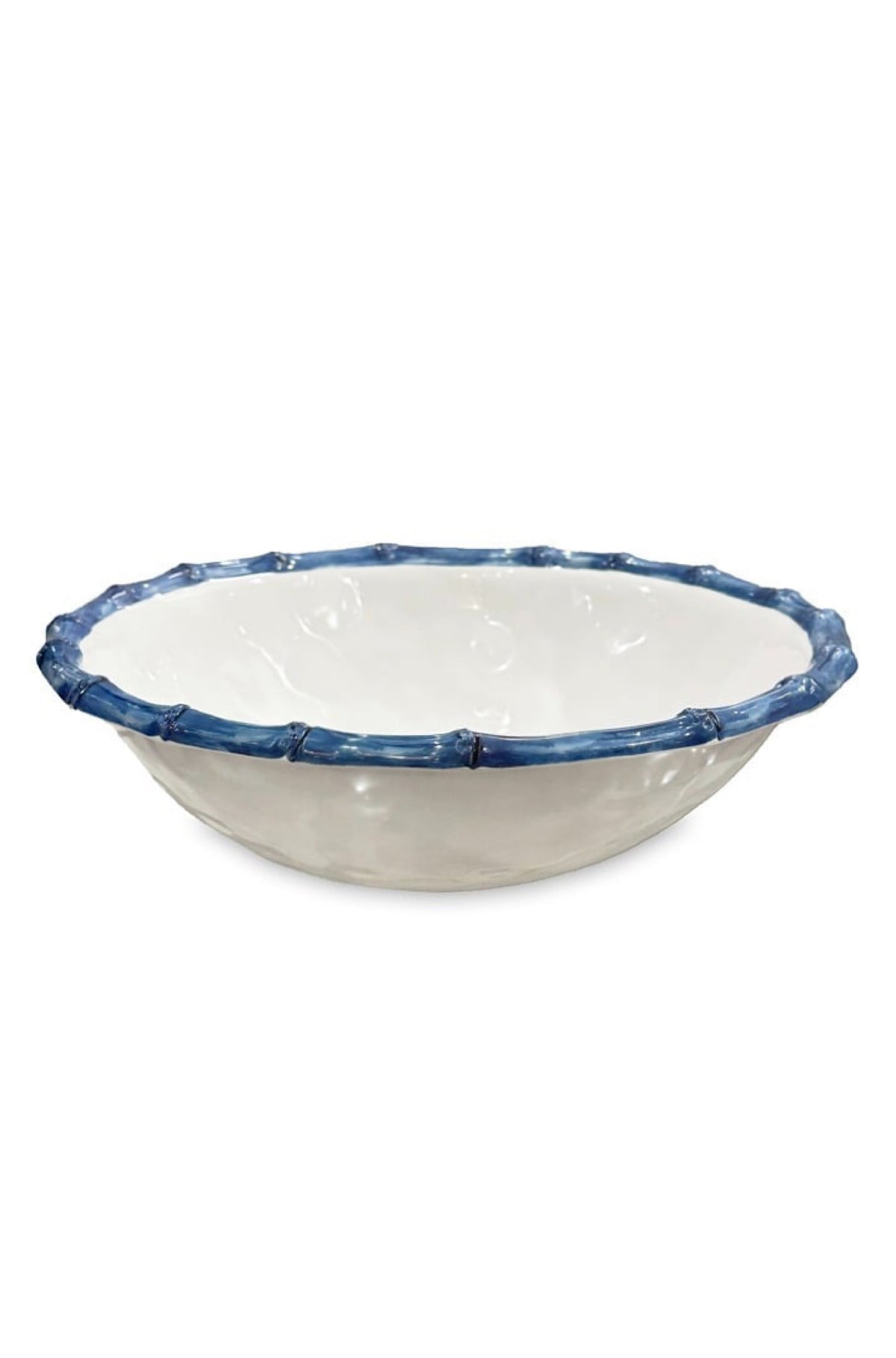 VIDA Bamboo Large Salad Bowl (White and Blue)
