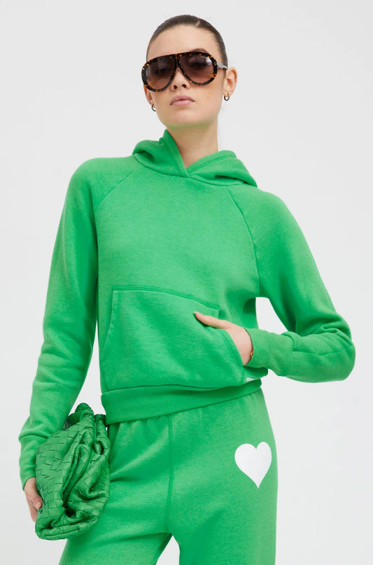 Shrunken Raglan Hoodie in Bright Green