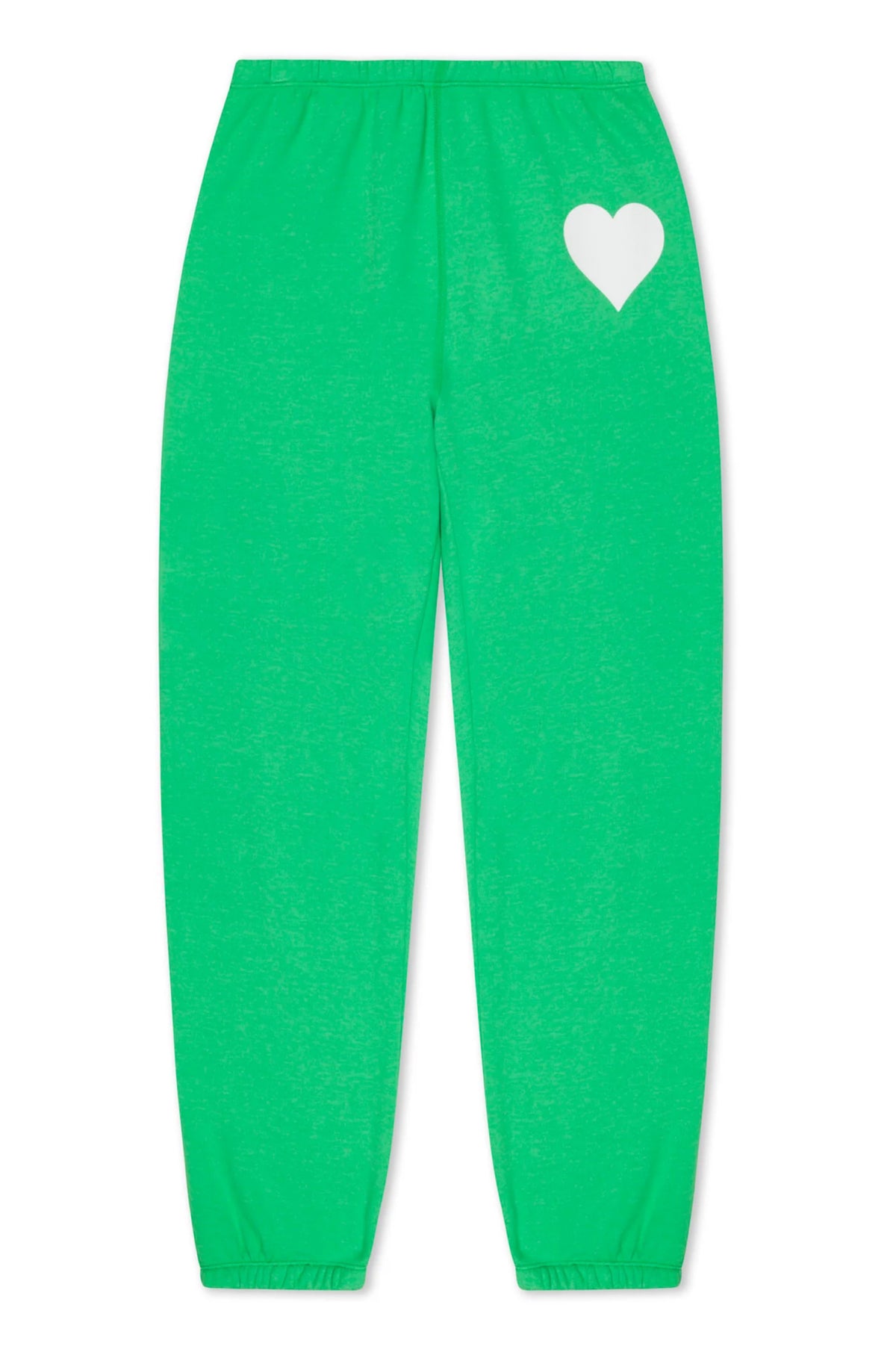 Heart Sweatpants in Bright Green