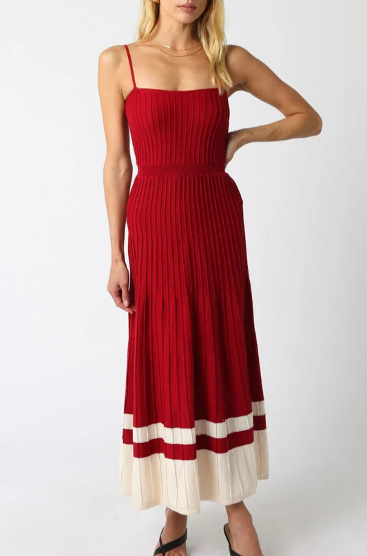 Kenzie Dress in Scarlet Ecru