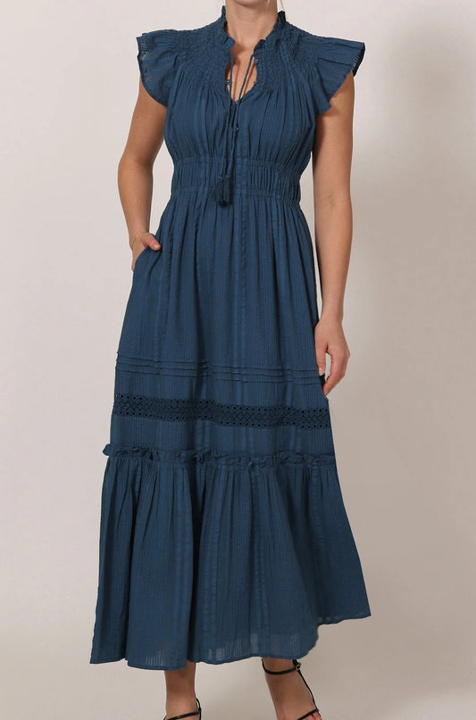 Indira Ankle Dress in Majorca Blue