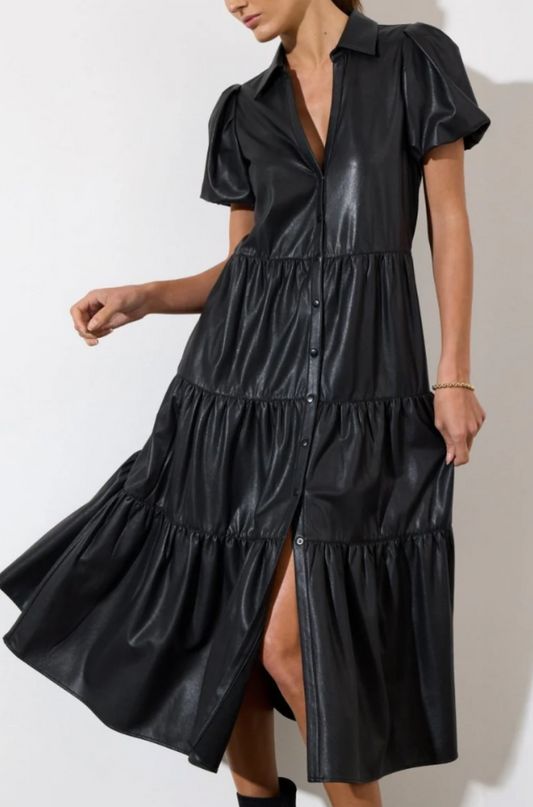 Havana Vegan Leather Dress Long