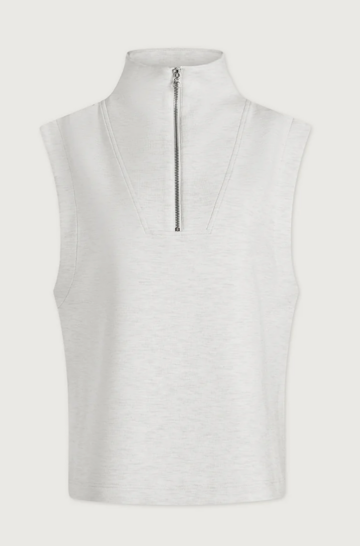Magnolia Half Zip Tank in Ivory Marl