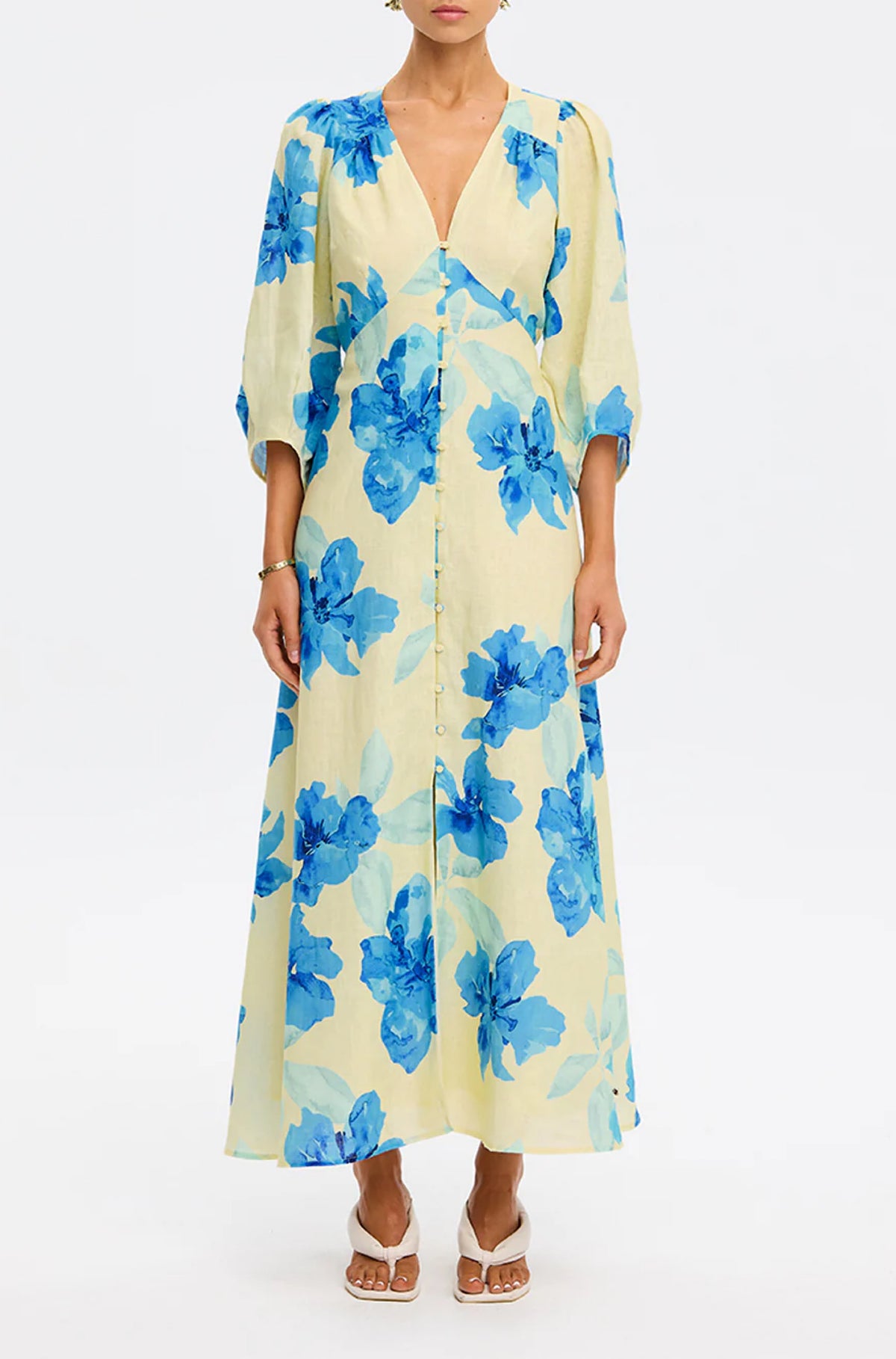 Sophie Maxi Dress Yellow Blue
