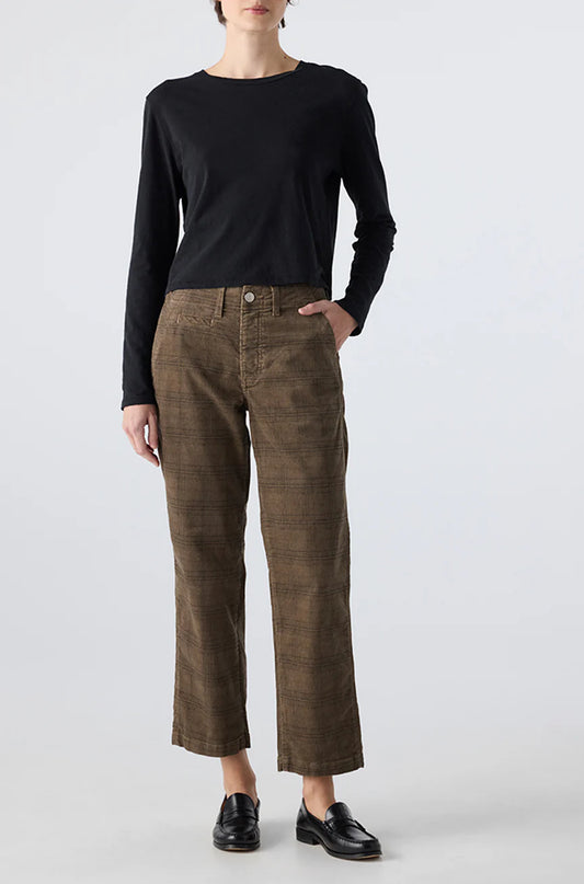 Lillian Printed Trouser in Dark Sand