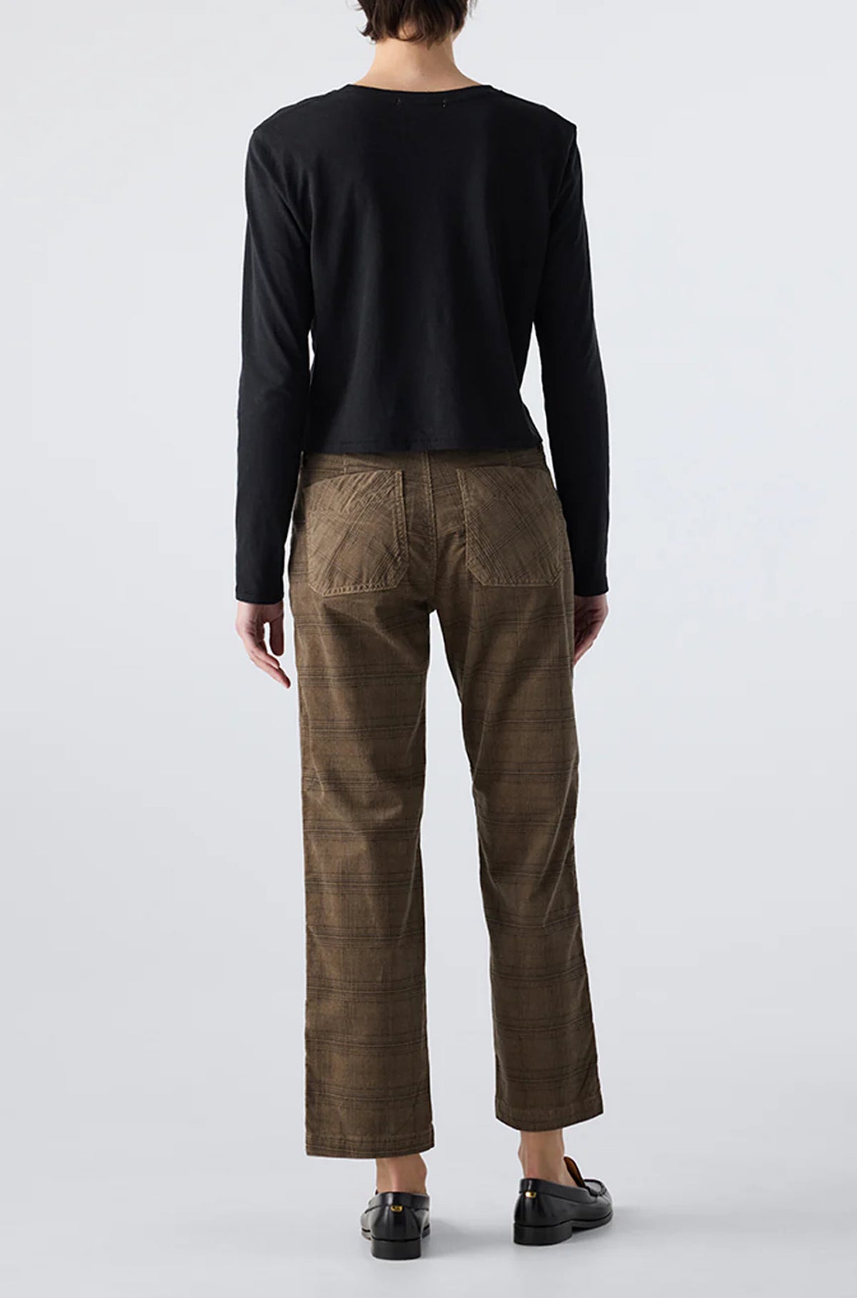 Lillian Printed Trouser in Dark Sand