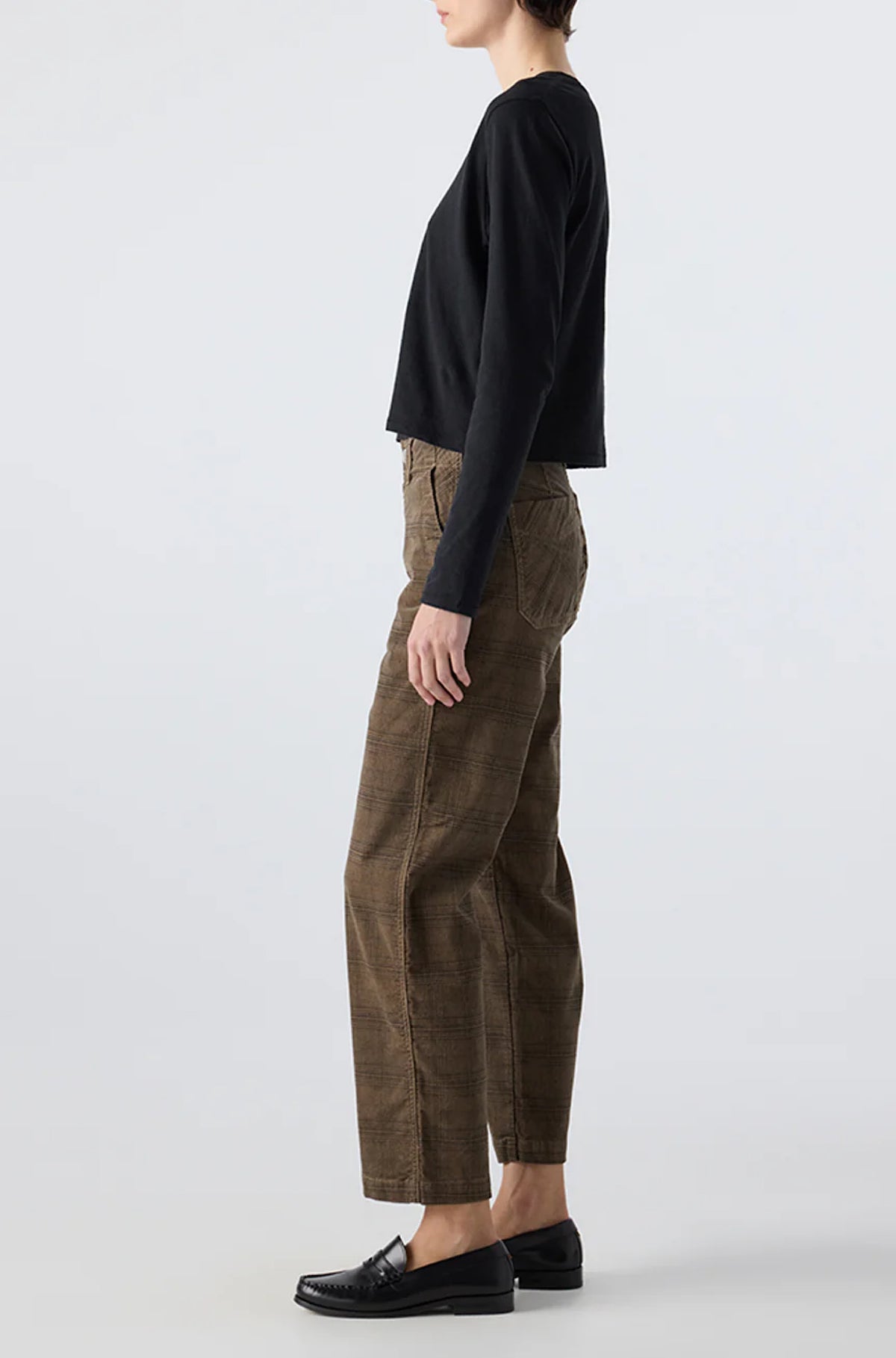 Lillian Printed Trouser in Dark Sand