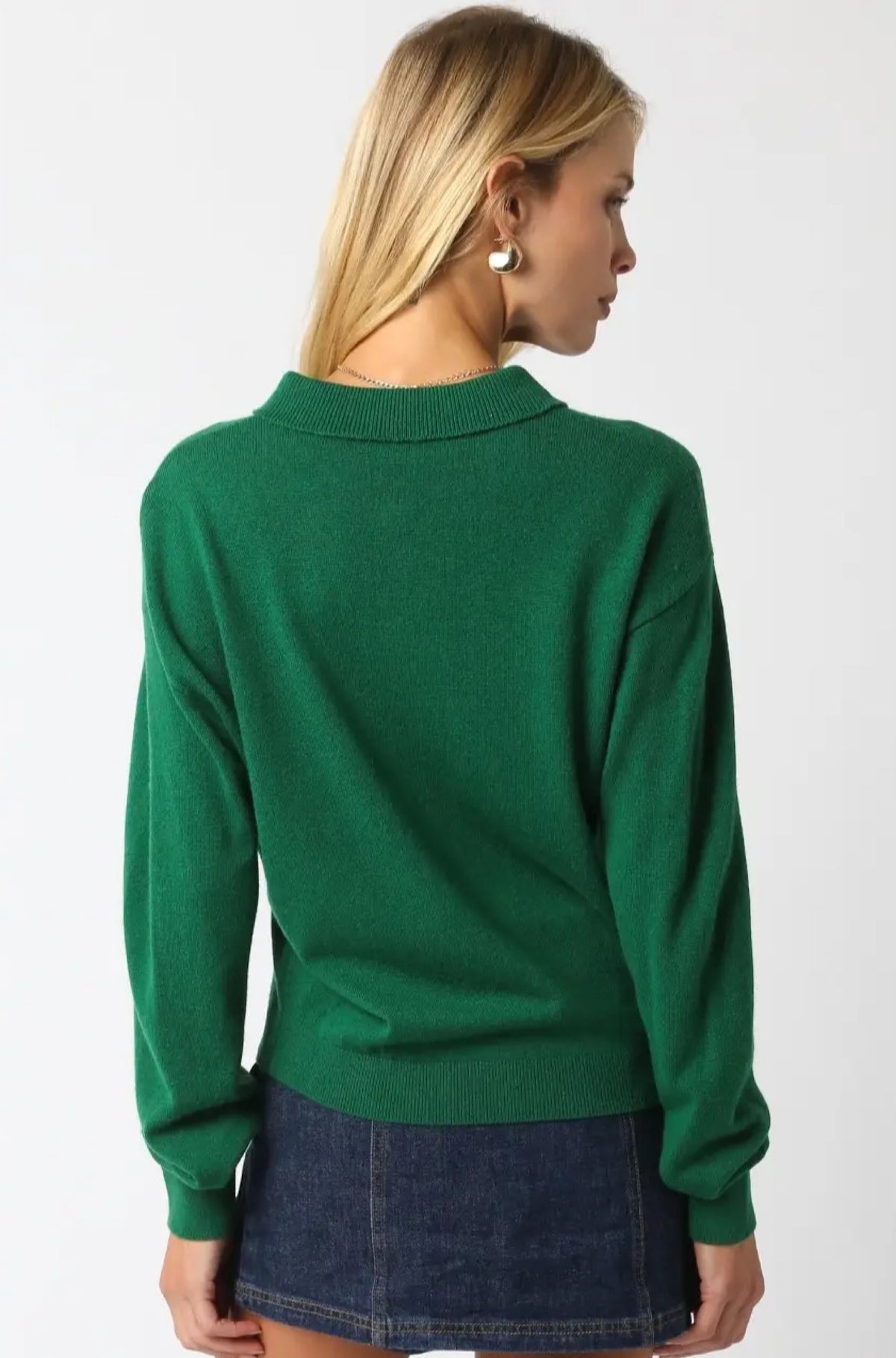Nancy Long Sleeve Polo Green