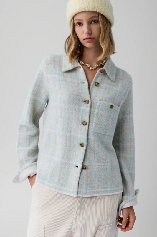 Dylan Plaid Shirt in Seaglass Combo