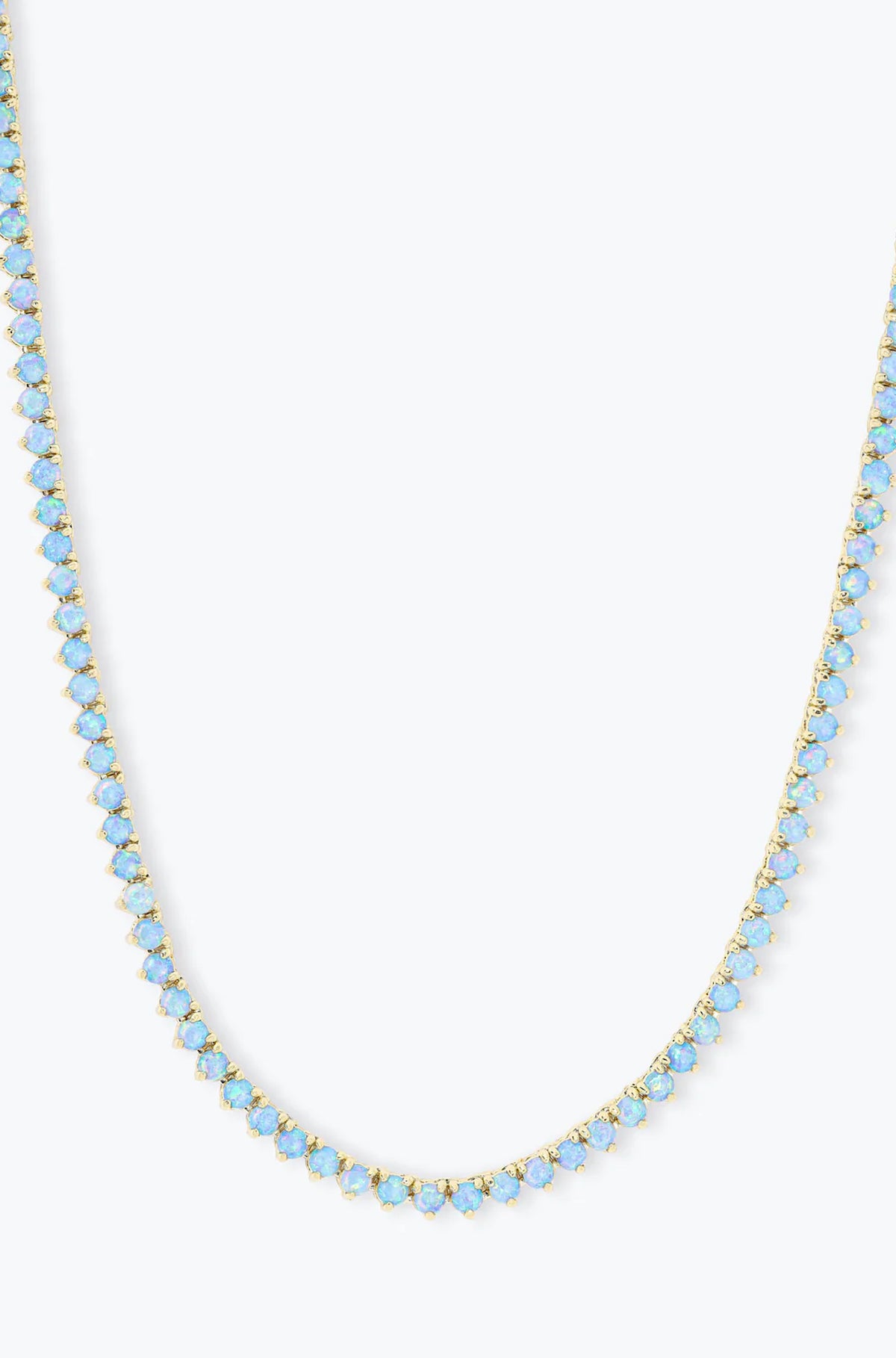 Not Your Basic Blue Opal Tennis Necklace 18"
