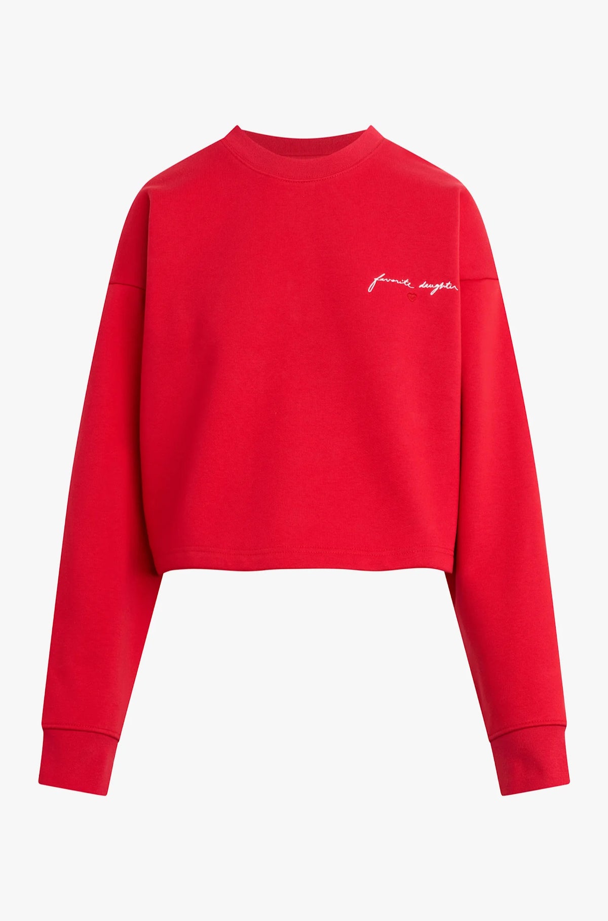 The Cropped Signature Sweatshirt in Rouge Red