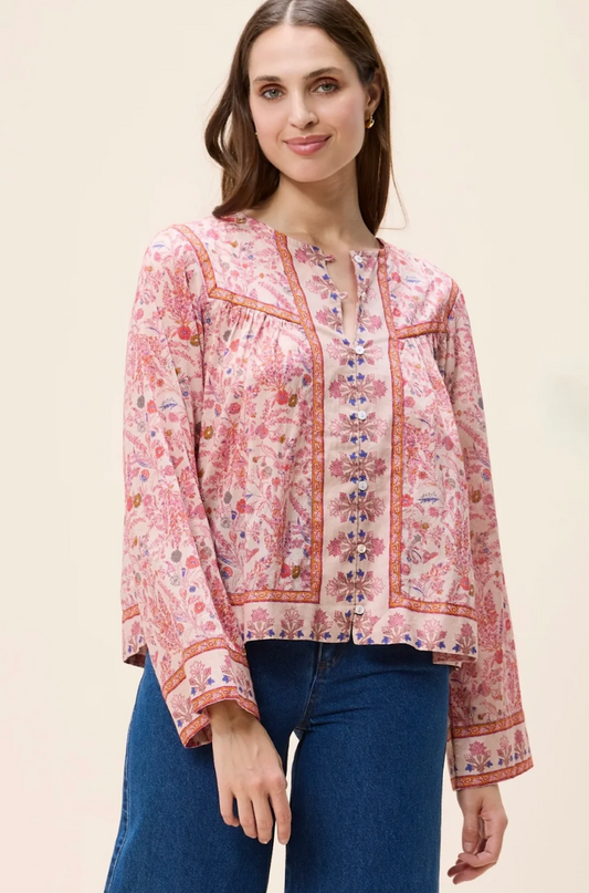 Vivian Top Dahlia Print