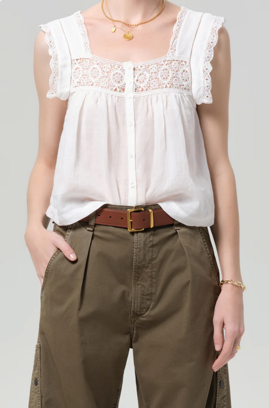 Mia Embroidered Top White
