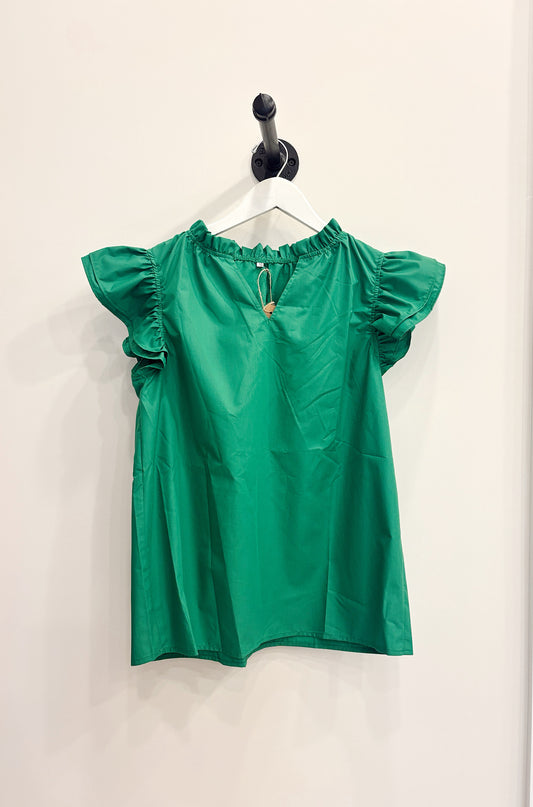 Ruffle Blouse Green