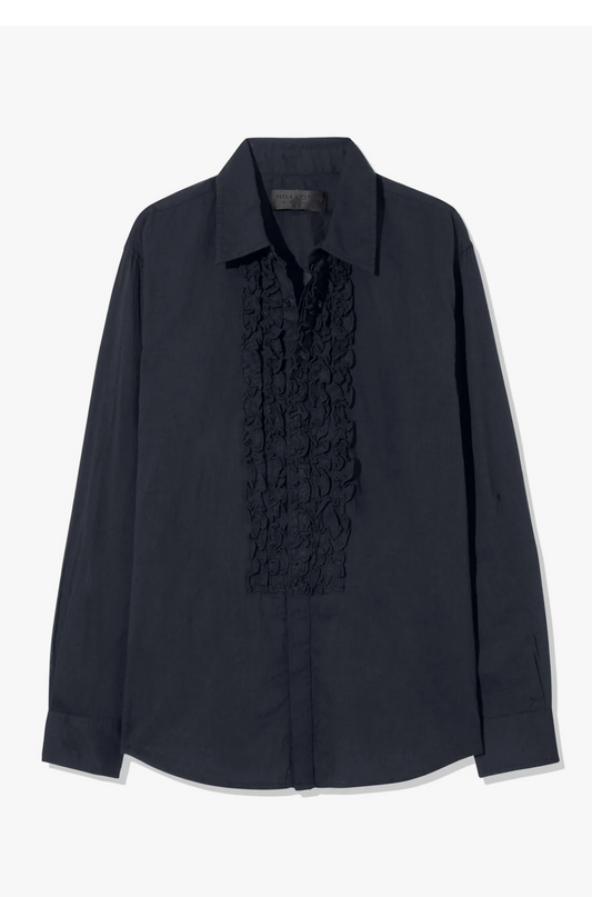 Nathael Ruffle Shirt Midnight