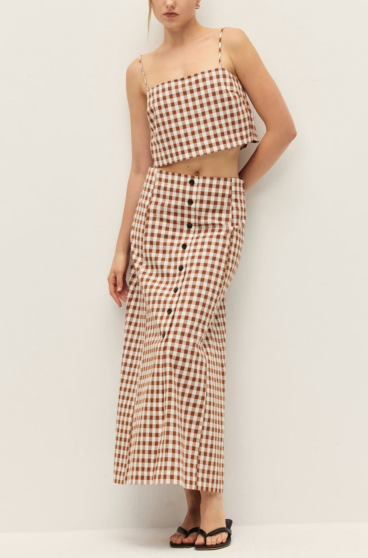 Bianca Skirt in Chestnut Gingham